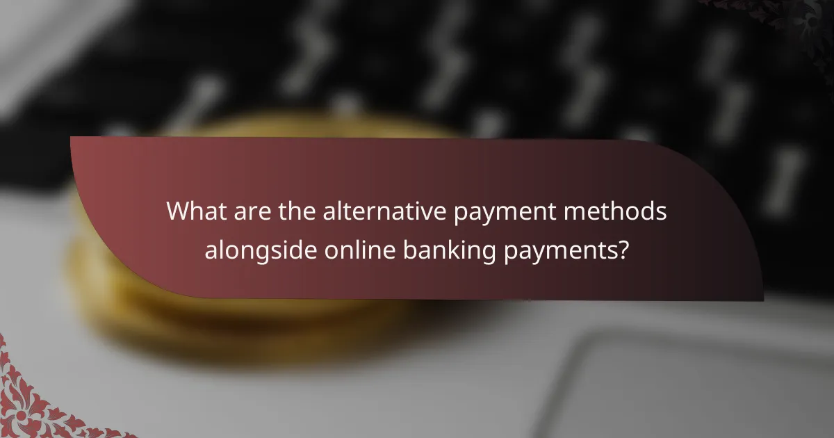 What are the alternative payment methods alongside online banking payments?