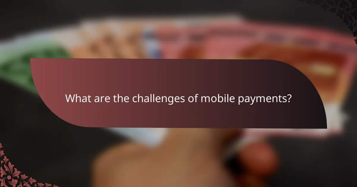 What are the challenges of mobile payments?
