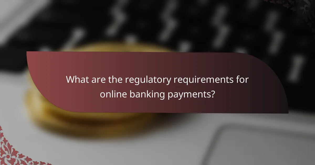 What are the regulatory requirements for online banking payments?