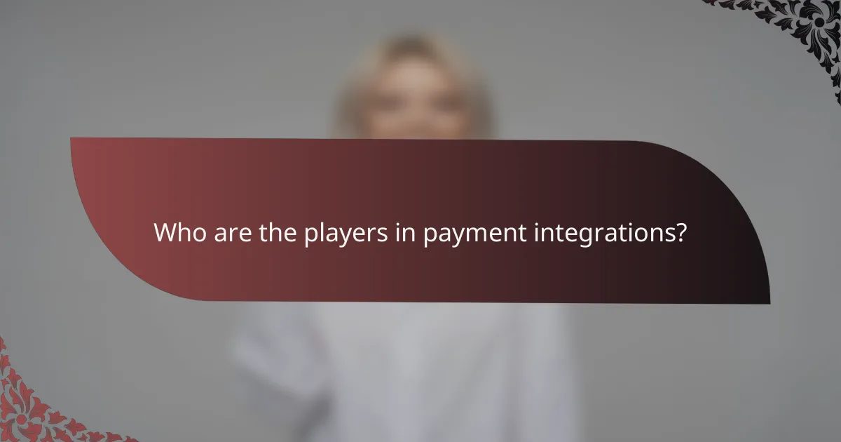 Who are the players in payment integrations?